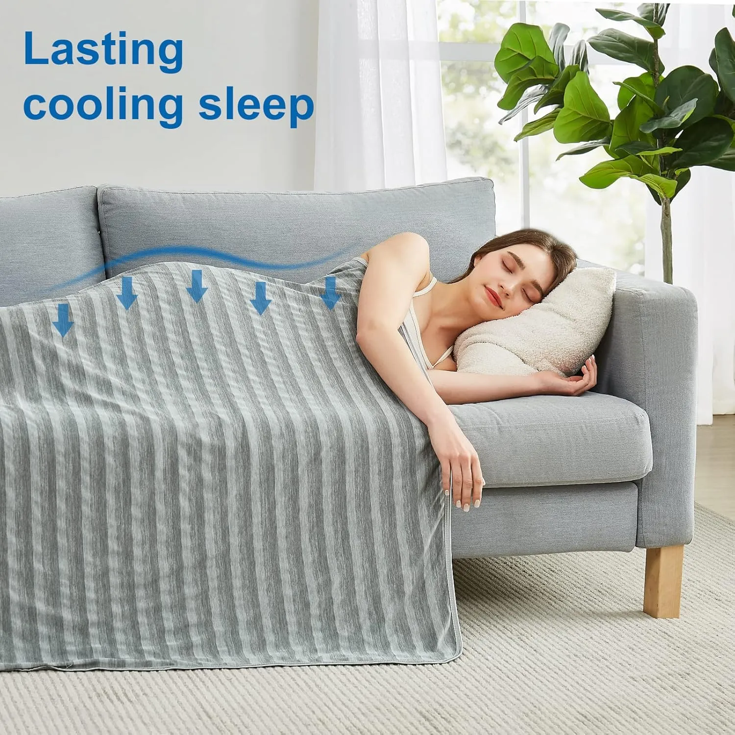 Cooling Blankets for Hot Sleepers, Arc-Chill Q-Max >0.5 Cool Fiber, Summer Cooling Throw Blanket for Hot Weather, Keeps Body Cool for Night Sweats, Soft Lightweight Sofa Blankets for Kid Adults