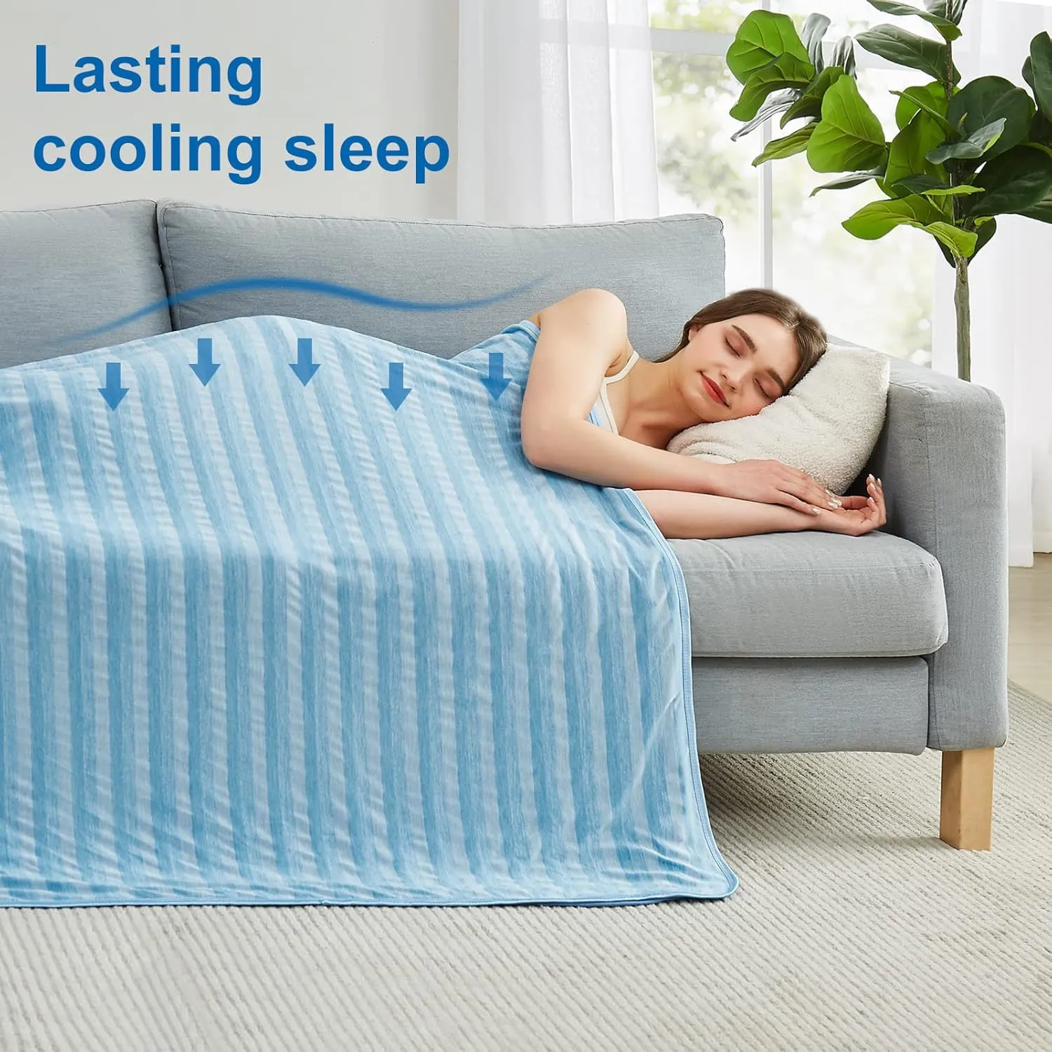 Cooling Blankets for Hot Sleepers, Arc-Chill Q-Max >0.5 Cool Fiber, Summer Cooling Throw Blanket for Hot Weather, Keeps Body Cool for Night Sweats, Soft Lightweight Sofa Blankets for Kid Adults