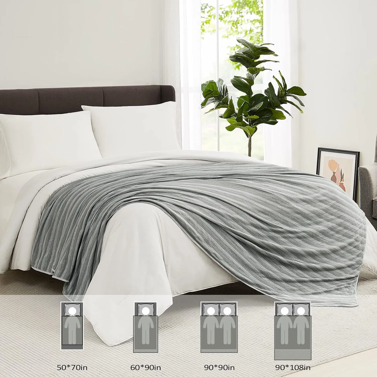 Cooling Blankets for Hot Sleepers, Arc-Chill Q-Max >0.5 Cool Fiber, Summer Cooling Throw Blanket for Hot Weather, Keeps Body Cool for Night Sweats, Soft Lightweight Sofa Blankets for Kid Adults