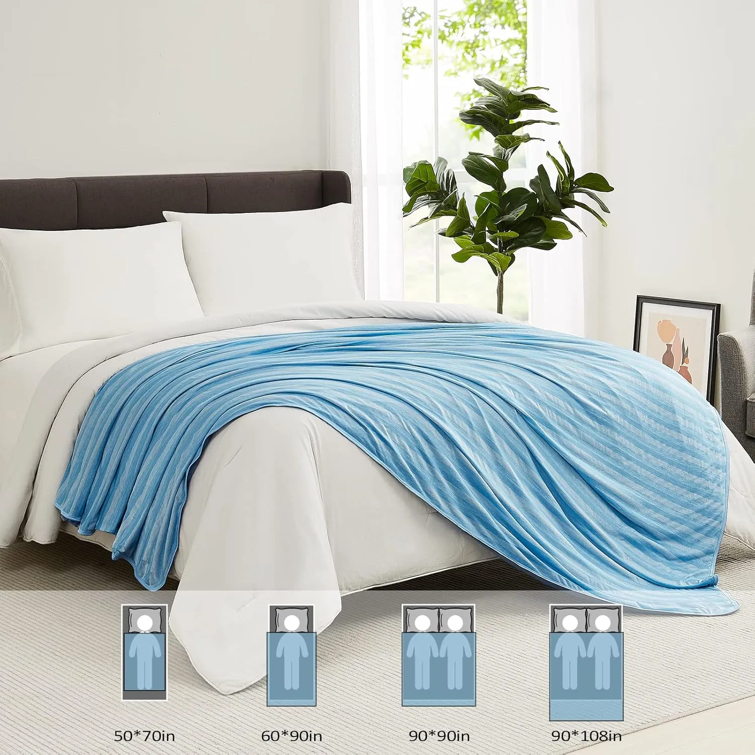 Cooling Blankets for Hot Sleepers, Arc-Chill Q-Max >0.5 Cool Fiber, Summer Cooling Throw Blanket for Hot Weather, Keeps Body Cool for Night Sweats, Soft Lightweight Sofa Blankets for Kid Adults