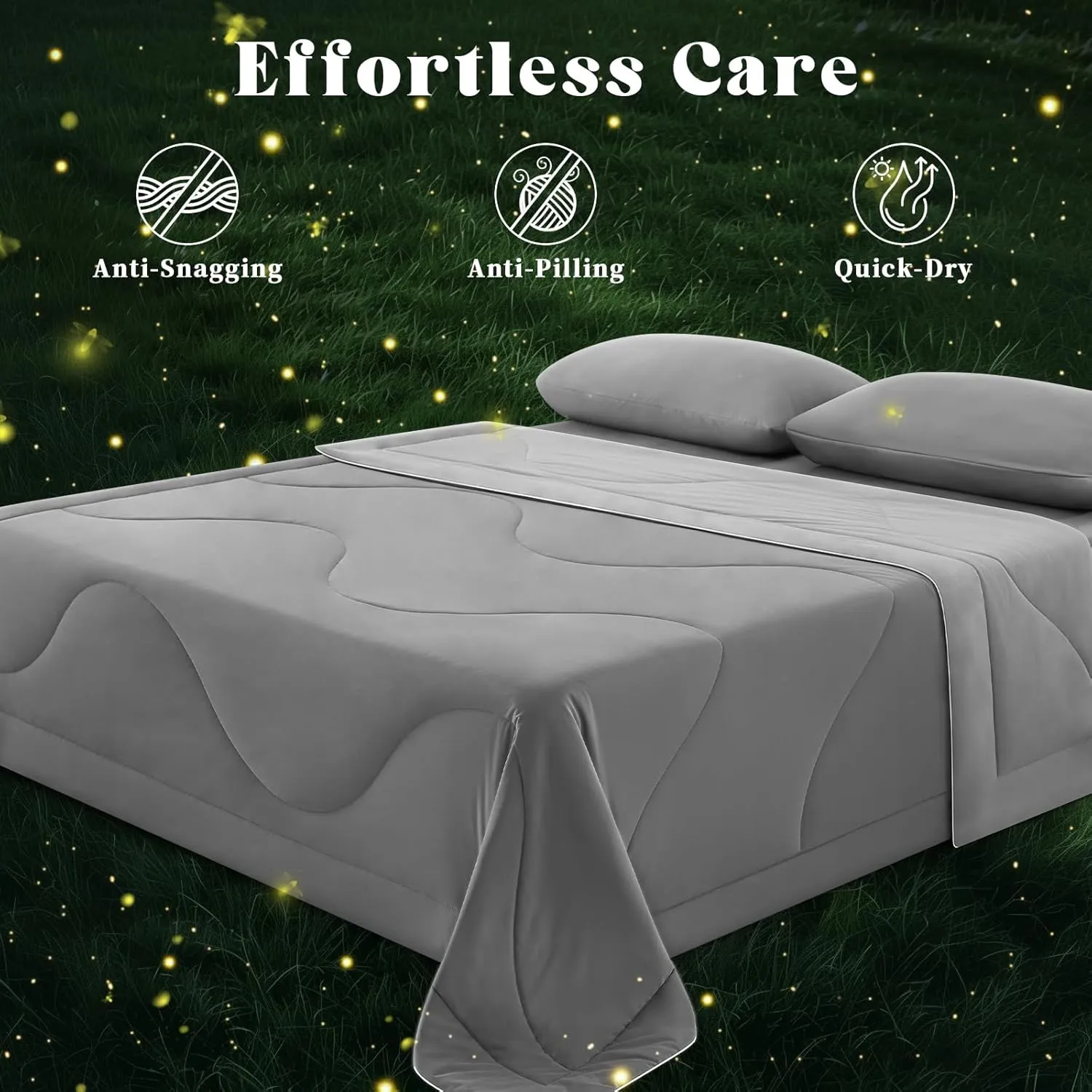 Cooling Comforter Queen Size, Double-Sided Cooling Blanket for Hot Sleepers & Night Sweats, Arc-Chill Q-Max > 0.4 Breathable Ice Blanket, Lightweight Cold Comforter (80''x90'', Light Grey)
