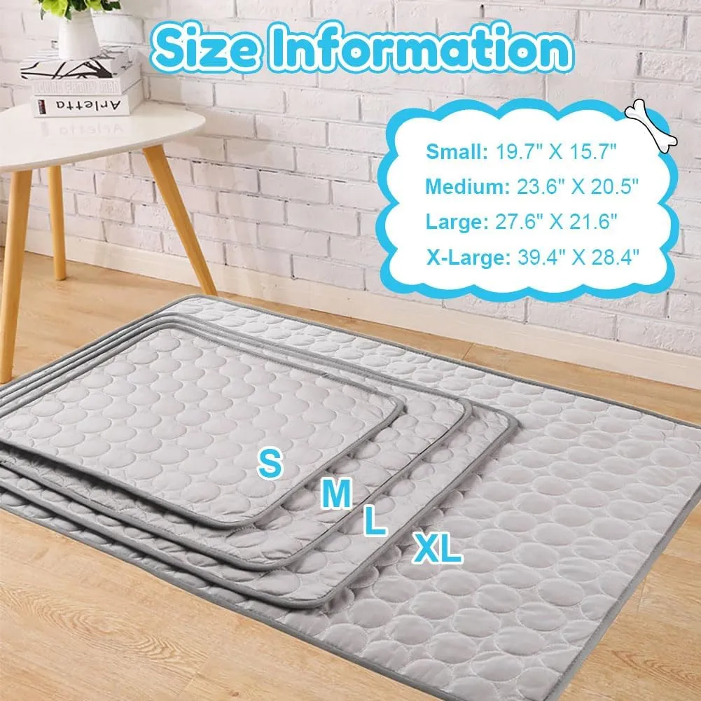 Cooling Mat for Dogs Summer Dog Pad for Small Medium Large Dogs Cats, Pet Ice Silk Blankets Sleeping Mat, Outdoor Dog Self Cooling Crate Sleep Mats Washable Portable