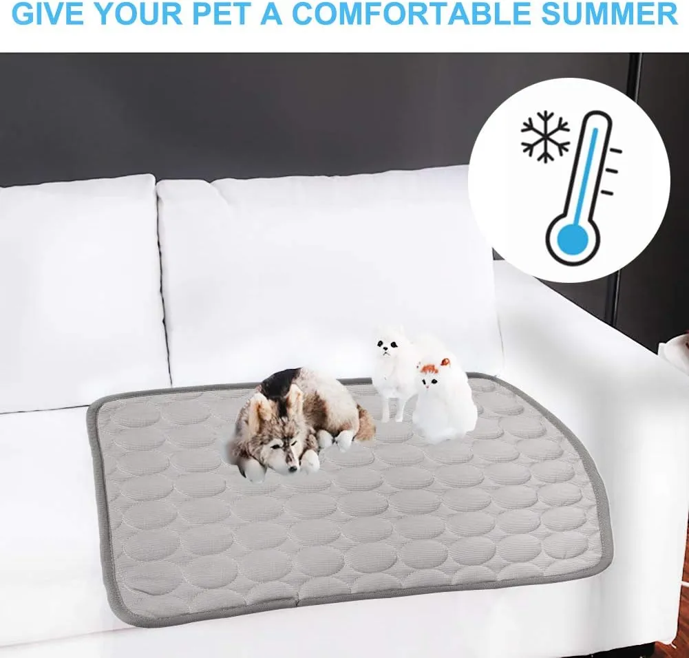 Cooling Mat for Dogs Summer Dog Pad for Small Medium Large Dogs Cats, Pet Ice Silk Blankets Sleeping Mat, Outdoor Dog Self Cooling Crate Sleep Mats Washable Portable