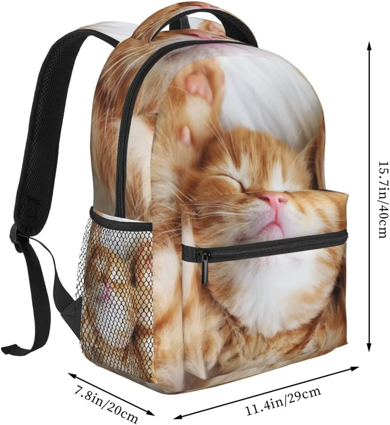 Coral Velvet Bath Designs Cat Backpack Laptop Backpack Sports Travel Shoulder bag Light casual backpack