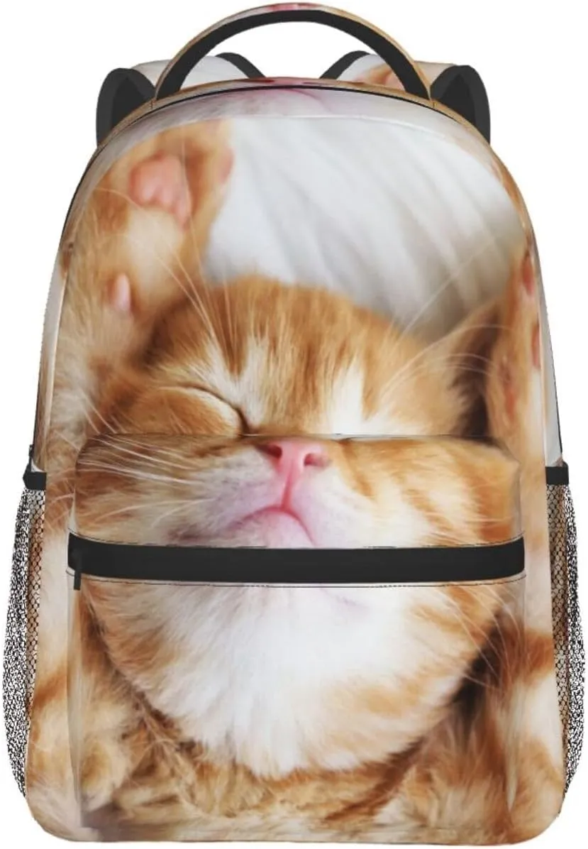 Coral Velvet Bath Designs Cat Backpack Laptop Backpack Sports Travel Shoulder bag Light casual backpack