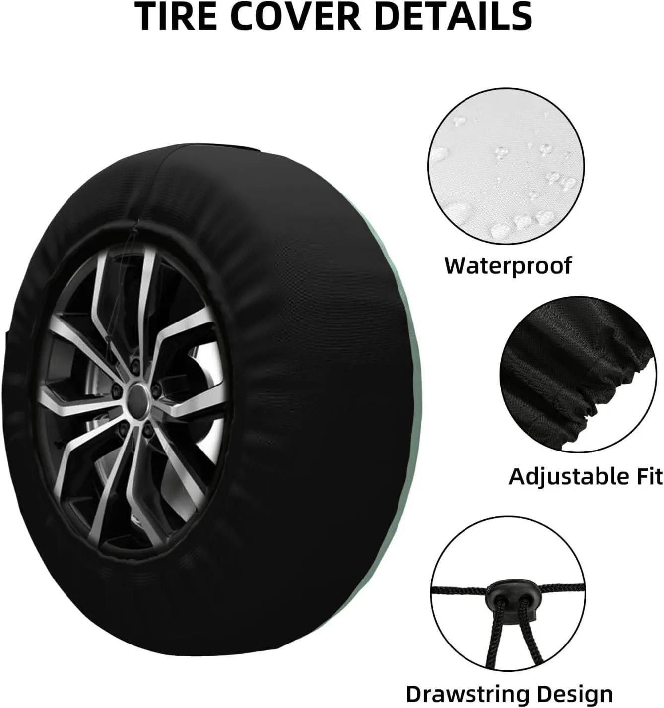 Corgi Cute Dog Tire Cover Outdoor Waterproof Snow Sun Rain Wheel Cover Portable Wheel Bags Camper Spare Tire Cover Universal Car Tire Protectors for Trailer RV SUV