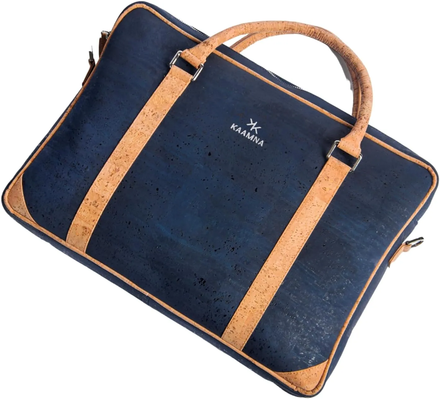 Cork Slim Laptop Bag - Unisex Luxury Work Briefcase For Men & Women - Sustainable Vegan Leather Business Bag