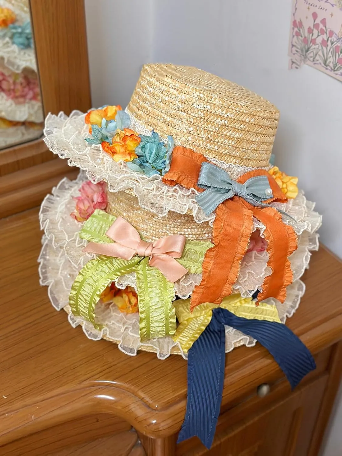 COSDREAMER Womens Victorian Hat Vintage Tea Party Sun Hat Flat