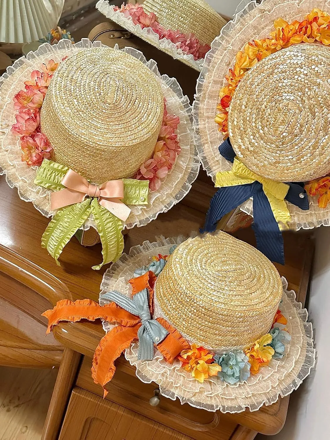 COSDREAMER Womens Victorian Hat Vintage Tea Party Sun Hat Flat