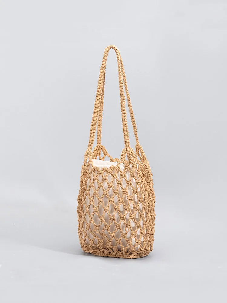 Cotton Thread Woven Fishnet Bag
