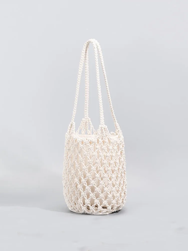 Cotton Thread Woven Fishnet Bag