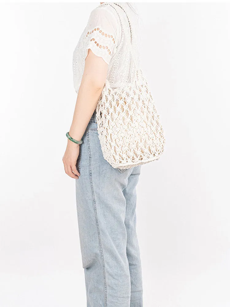 Cotton Thread Woven Fishnet Bag