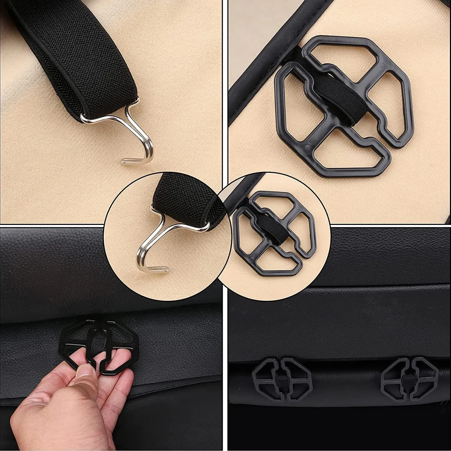 Coverado Seat Covers, Car Seat Covers Front Seats, Car Seat Cover, Car Seat Protector Waterproof, Car Seat Cushion Nappa Leather, Black Seat Covers Carseat Cover Universal Fit for Most Cars