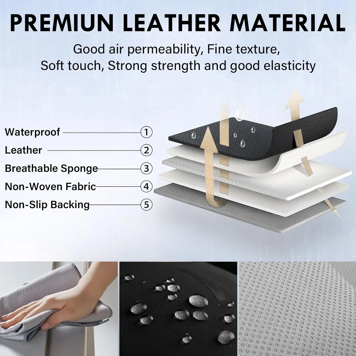 Coverado Seat Covers, Car Seat Covers Front Seats, Car Seat Cover, Car Seat Protector Waterproof, Car Seat Cushion Nappa Leather, Black Seat Covers Carseat Cover Universal Fit for Most Cars