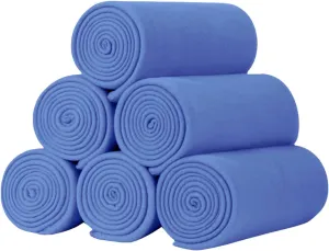 Cozy Fleece Blanket Bulk-（Pack of 6） Comfortable Fleece Throw Blanket Suitable for Home Bed Sofa Office Camping and Pet-Friendly Warm and Breathable Blue, Pack of 6-50 x 60 Inch