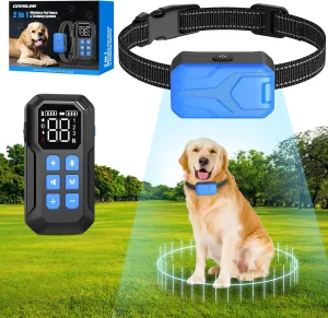 CPPSLEE Wireless Fence for Dogs, Electric Dog Fence, Electric Fence for Dogs, 2 in 1 Wireless Dog Fence System and with Waterproof Dog Training Collar Adjustable Range Up to 1000Ft