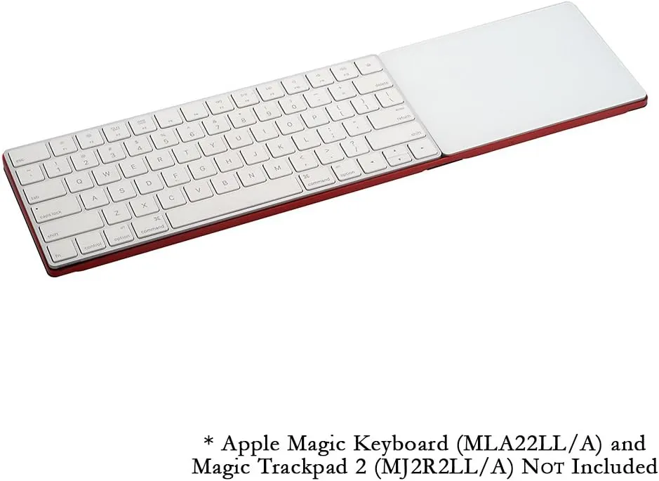 CraftMaster Union Tray for Apple Magic Keyboard and Apple Magic Trackpad 2 - Metal Dock Stand Controls Your iMac or Laptop Remotely, Premium Home and Office Accessory - Red
