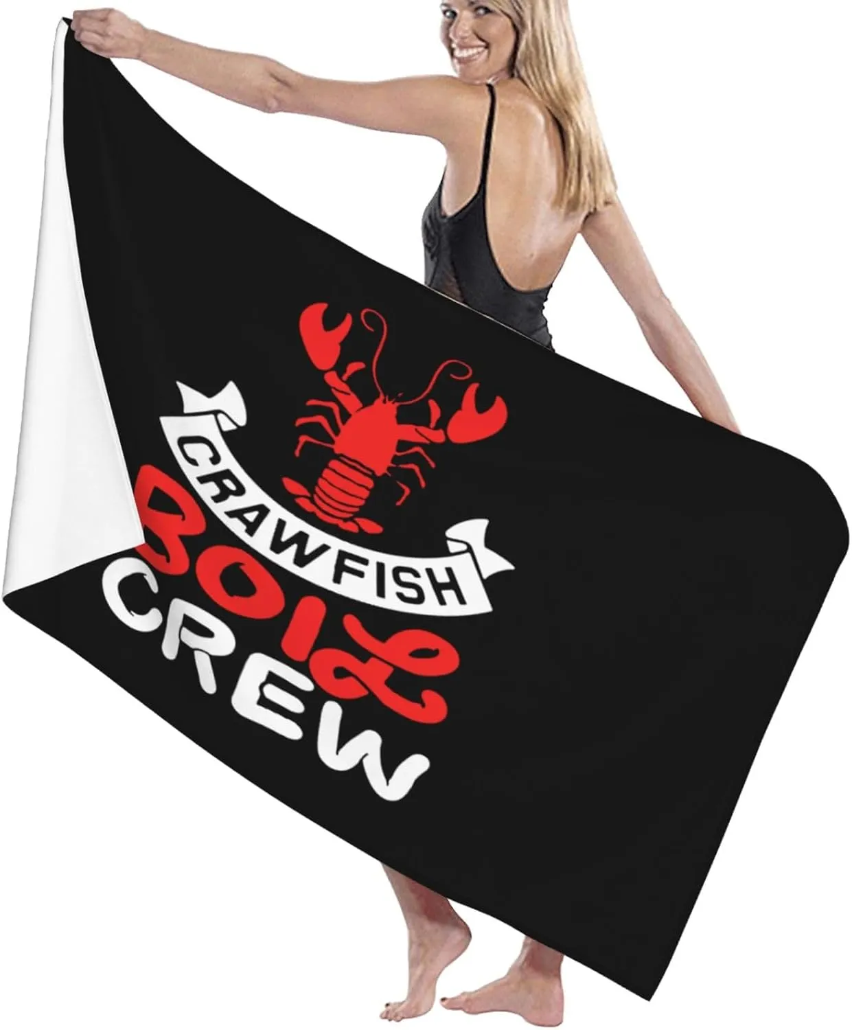 Crawfish Boil Crew Extra Large & Super Soft Beach Towel - Oversized Quick-Drying Sand Towel, Highly Absorbent, Perfect for Beach & Pool
