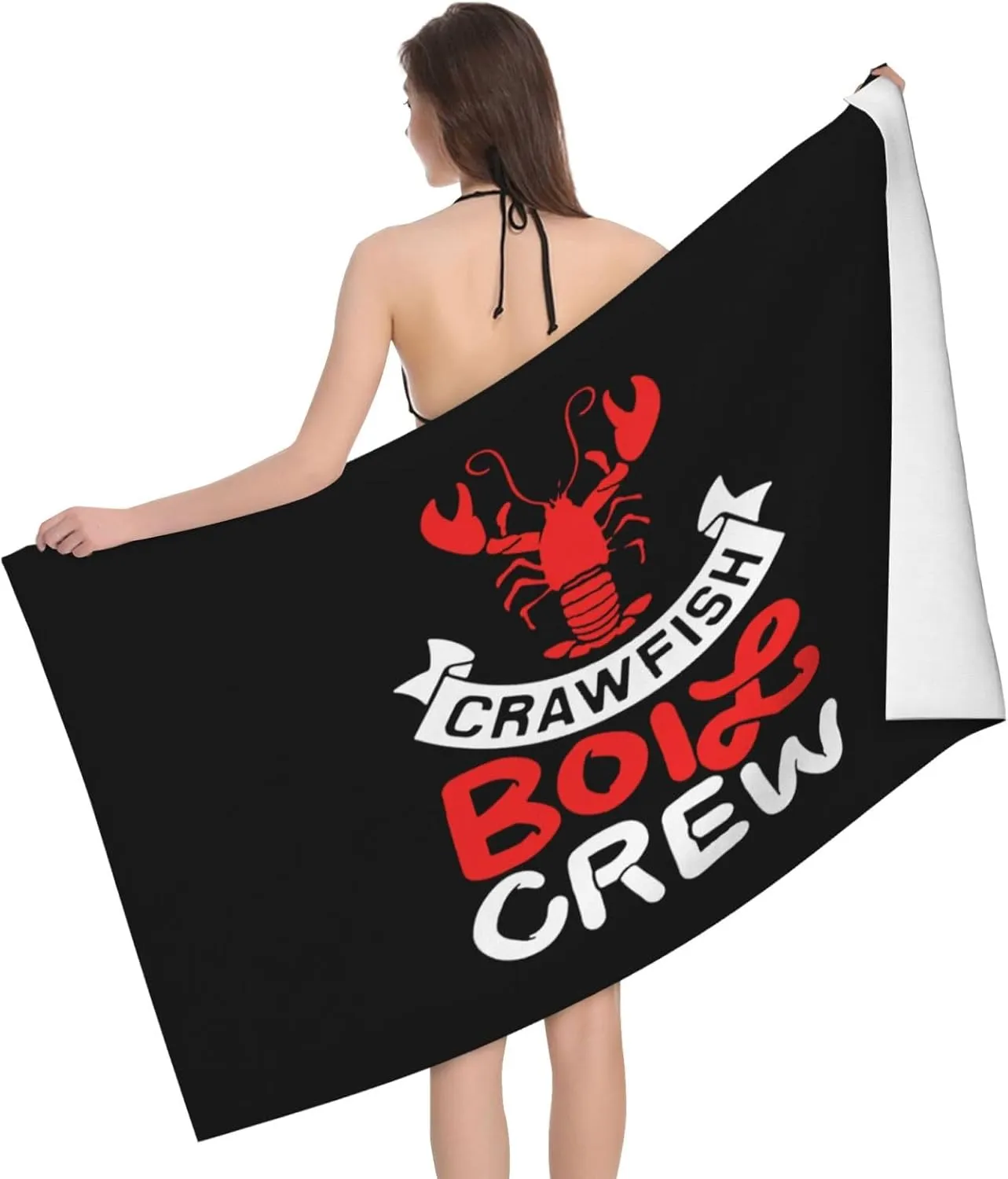 Crawfish Boil Crew Extra Large & Super Soft Beach Towel - Oversized Quick-Drying Sand Towel, Highly Absorbent, Perfect for Beach & Pool