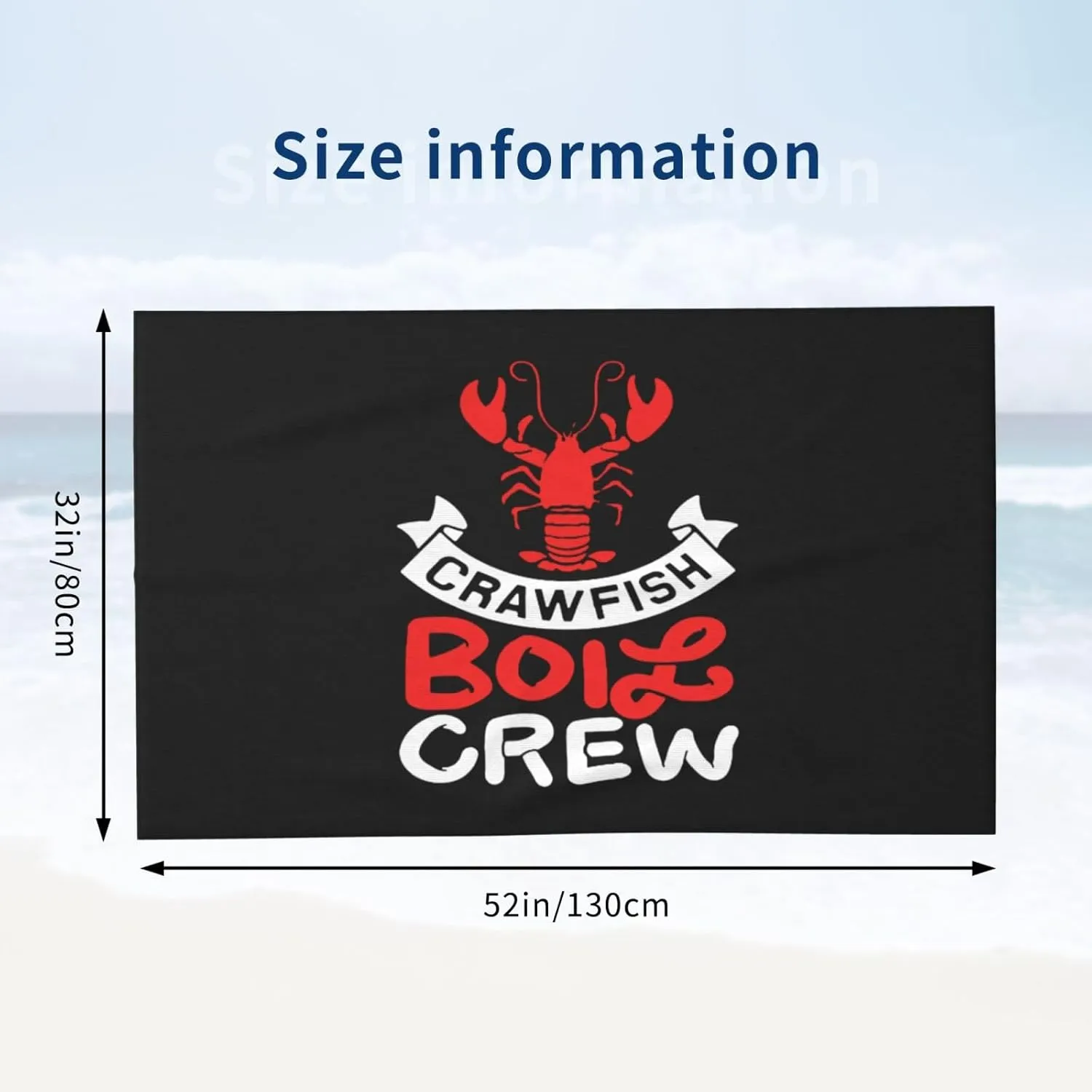 Crawfish Boil Crew Extra Large & Super Soft Beach Towel - Oversized Quick-Drying Sand Towel, Highly Absorbent, Perfect for Beach & Pool
