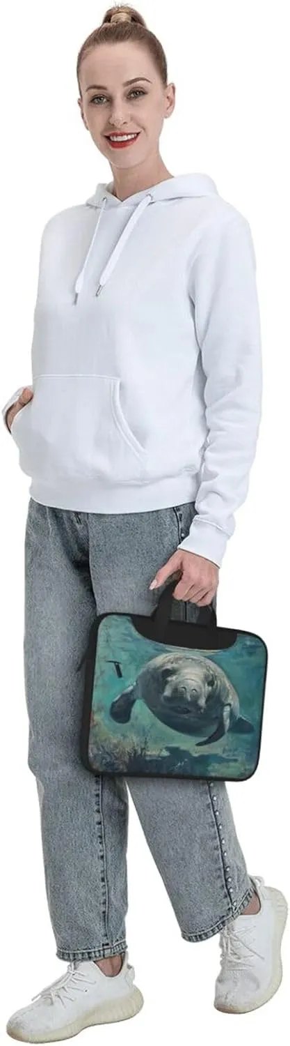 Crazy Save Manatee Print Laptop Bag,Can Use It Freely As A Shoulder Bag,Crossbody Bag,And Briefcase