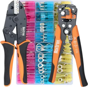 Crimping Tool For Heat Shrink Connectors, 310PCS AWG 22-10 Waterproof Automotive Marine Grade Heat Shrink Wire Connectors and Wire Stripper