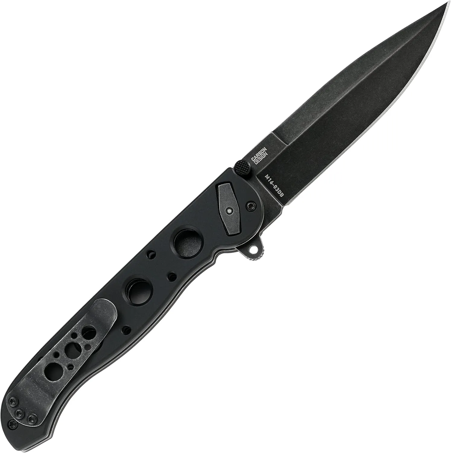CRKT M16-03DB Folding Pocket Knife: Assisted Opening EDC, Deadbolt Lock, D2 Stonewash Blade, Reversible Pocket Clip Stonewash Blade, Aluminum Handle