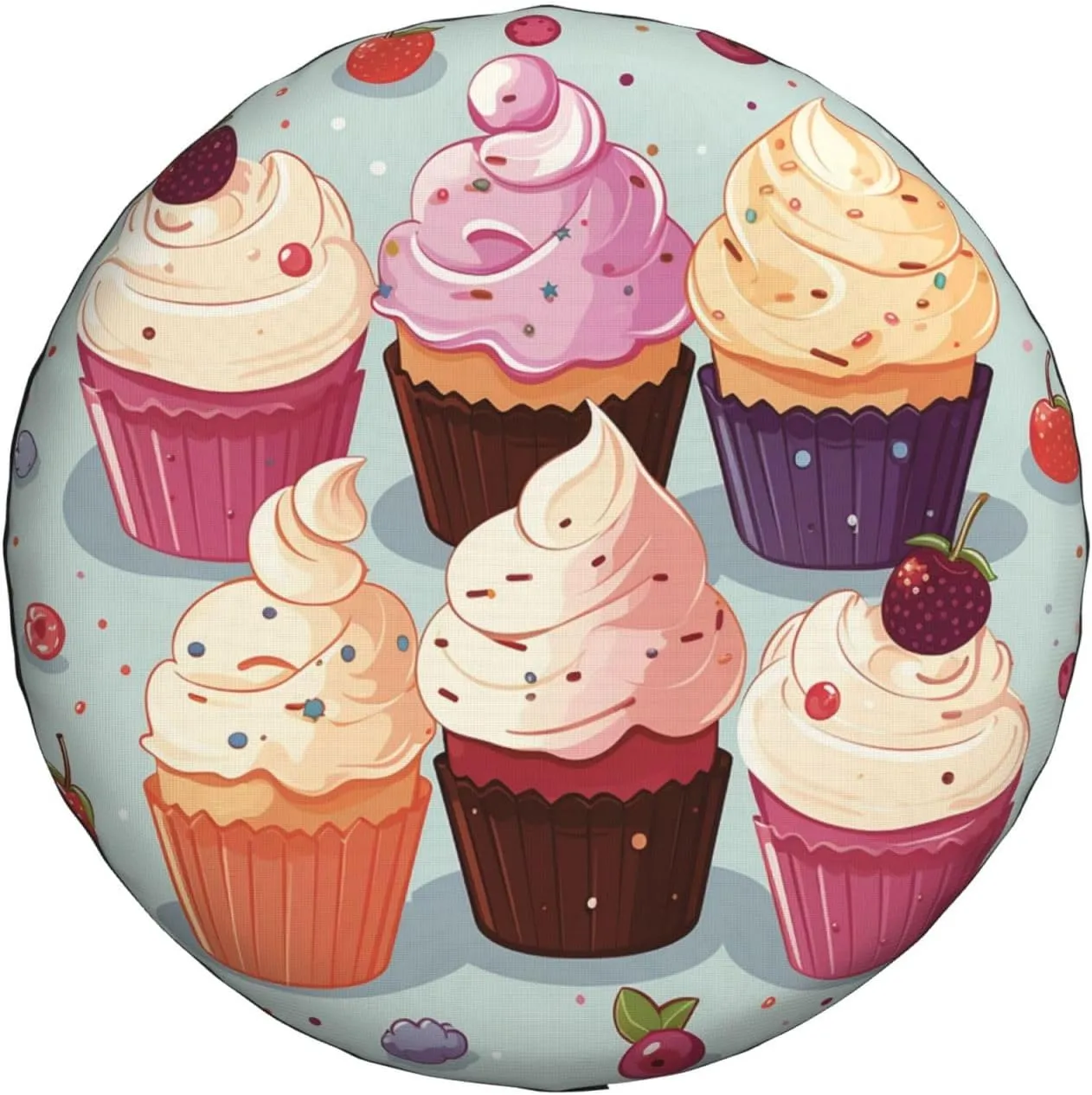 Cupcakes Tire Cover Outdoor Waterproof Snow Sun Rain Wheel Cover Portable Wheel Bags Camper Spare Tire Cover Universal Car Tire Protectors for Trailer RV SUV