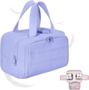 Cureaway Travel Bag, Curetoaway Large Capacity, Wide-Open Waterproof Organizer, Dry-and-Wet Separation, Makeup & Toiletry Bag for Women. (Purple)