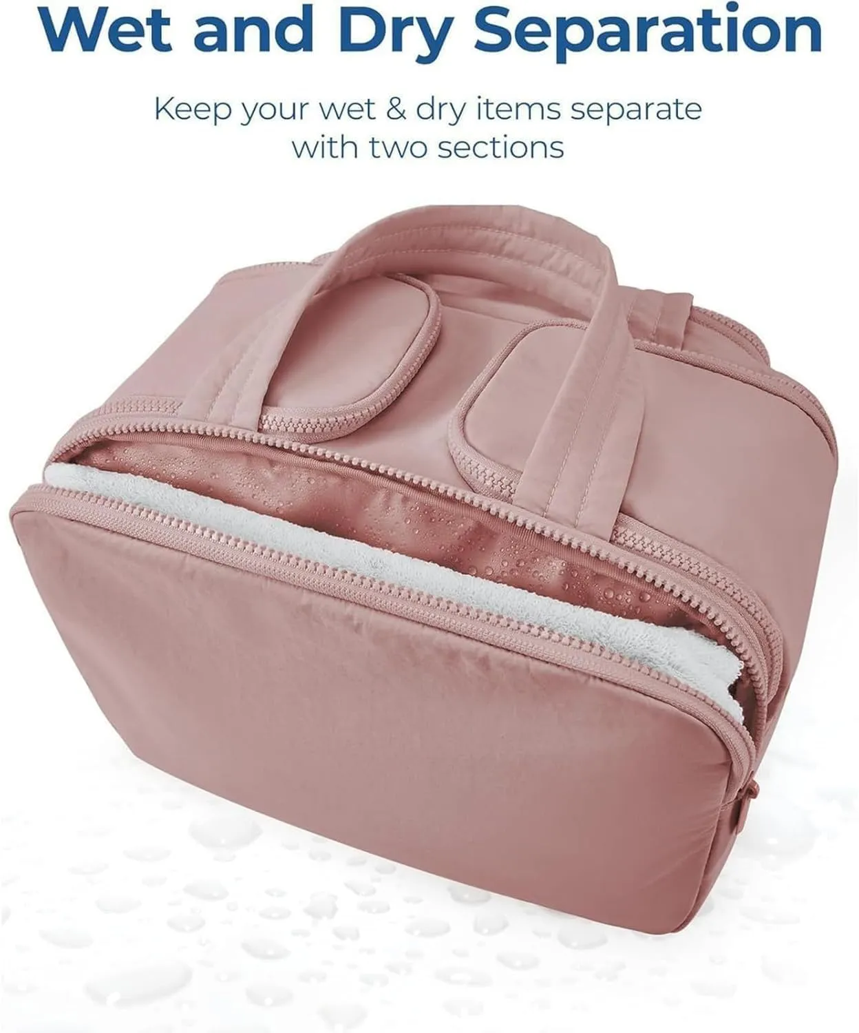 Cureaway Travel Bag, Curetoaway Large Capacity, Wide-Open Waterproof Organizer, Dry-and-Wet Separation, Makeup & Toiletry Bag for Women. (Purple)