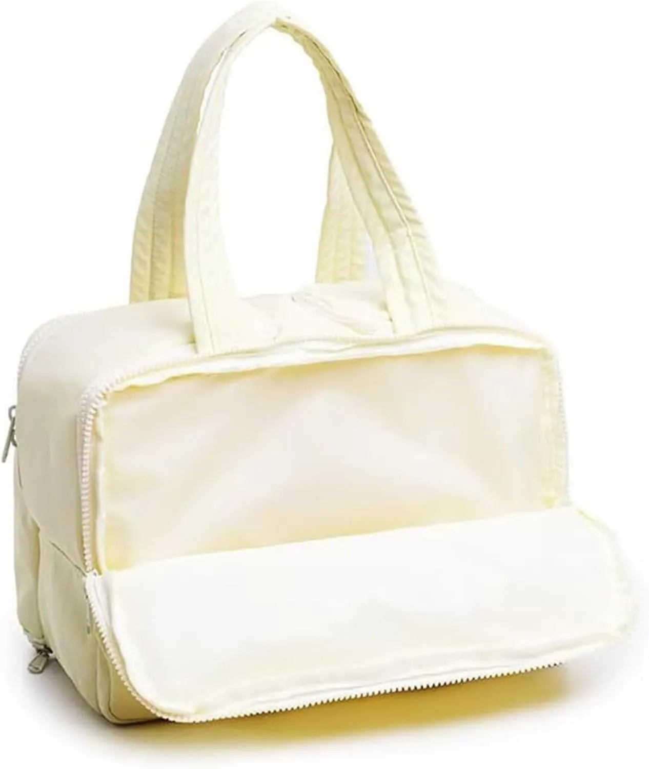 Curetoaway Travel Cosmetic Bag, Colaborateam Large Capacity Wide-Open Travel Cosmetic Bag, Ultra Light & Soft Materials, Dry-and-Wet Separation, Easy Access & Keep Upright, 2025 New Spring In (B Set)