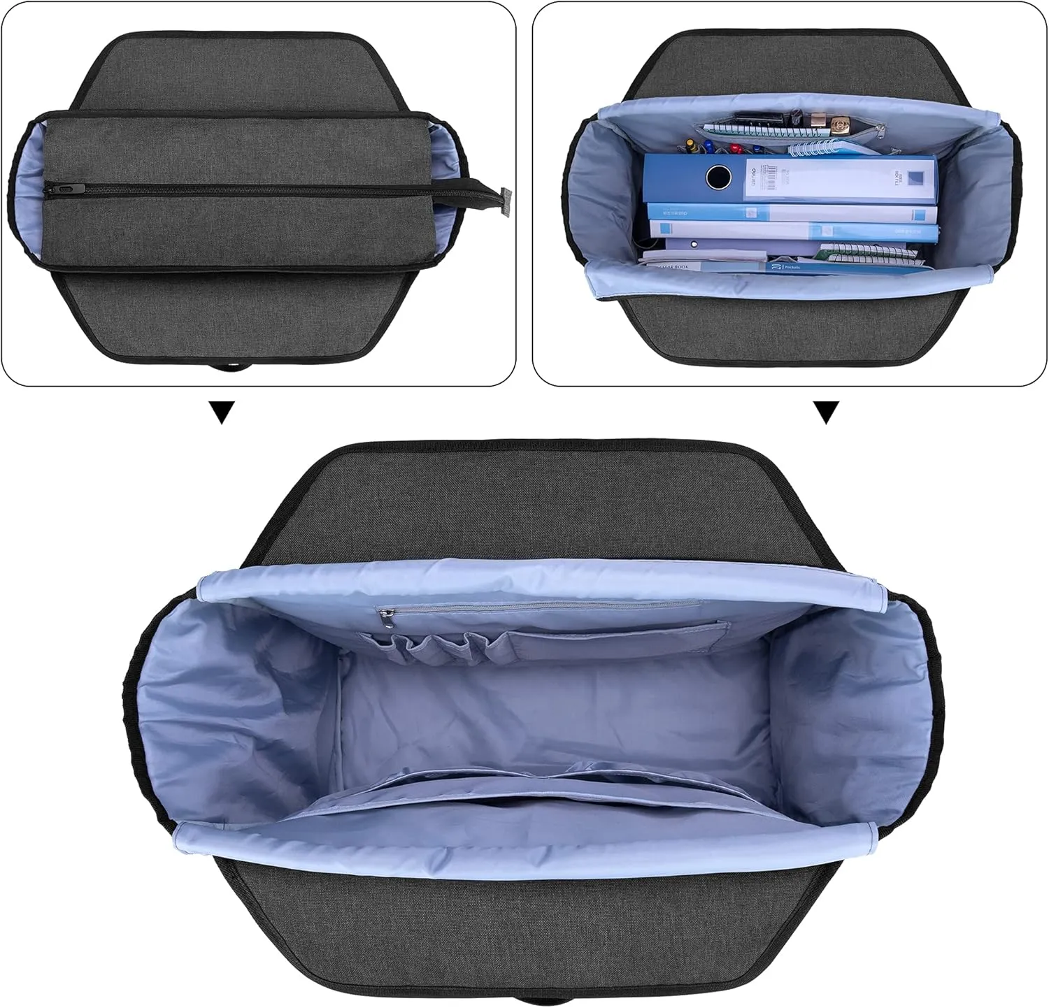 CURMIO Teacher Work Bag for Women, Portable Teacher Utility Tote Bag with Padded Laptop Sleeve