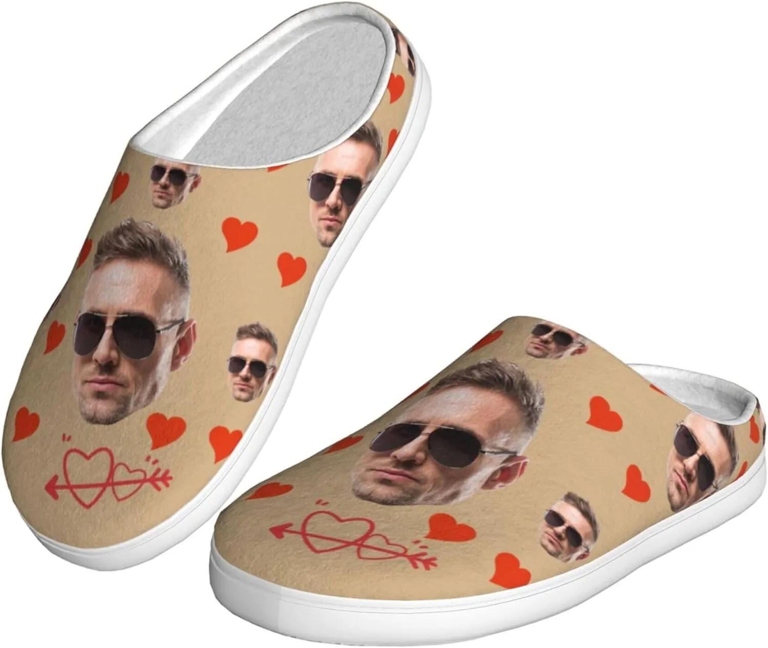 Custom Cotton Slippers Personalized Winter House Slippers With Face Photos And Name Customized Cotton Slippers for Men/Women