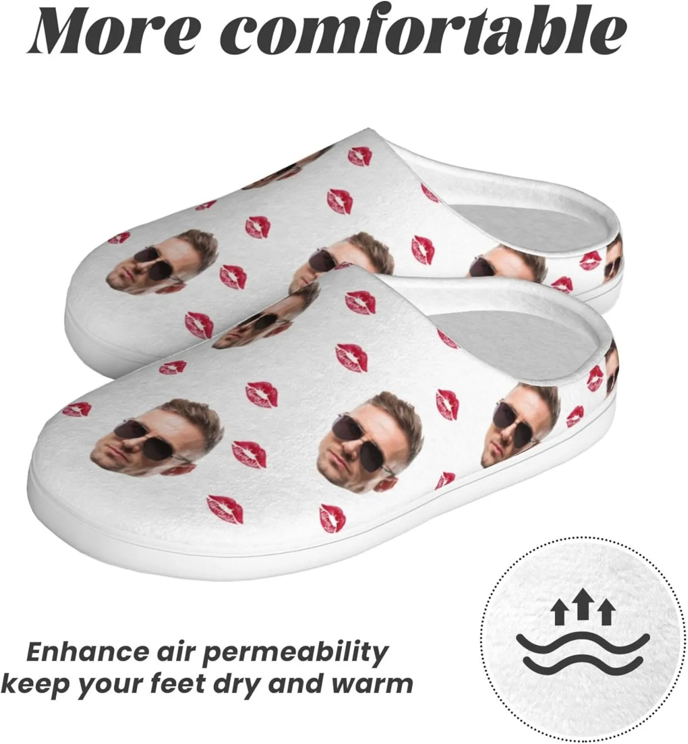 Custom Cotton Slippers Personalized Winter House Slippers With Face Photos And Name Customized Cotton Slippers for Men/Women