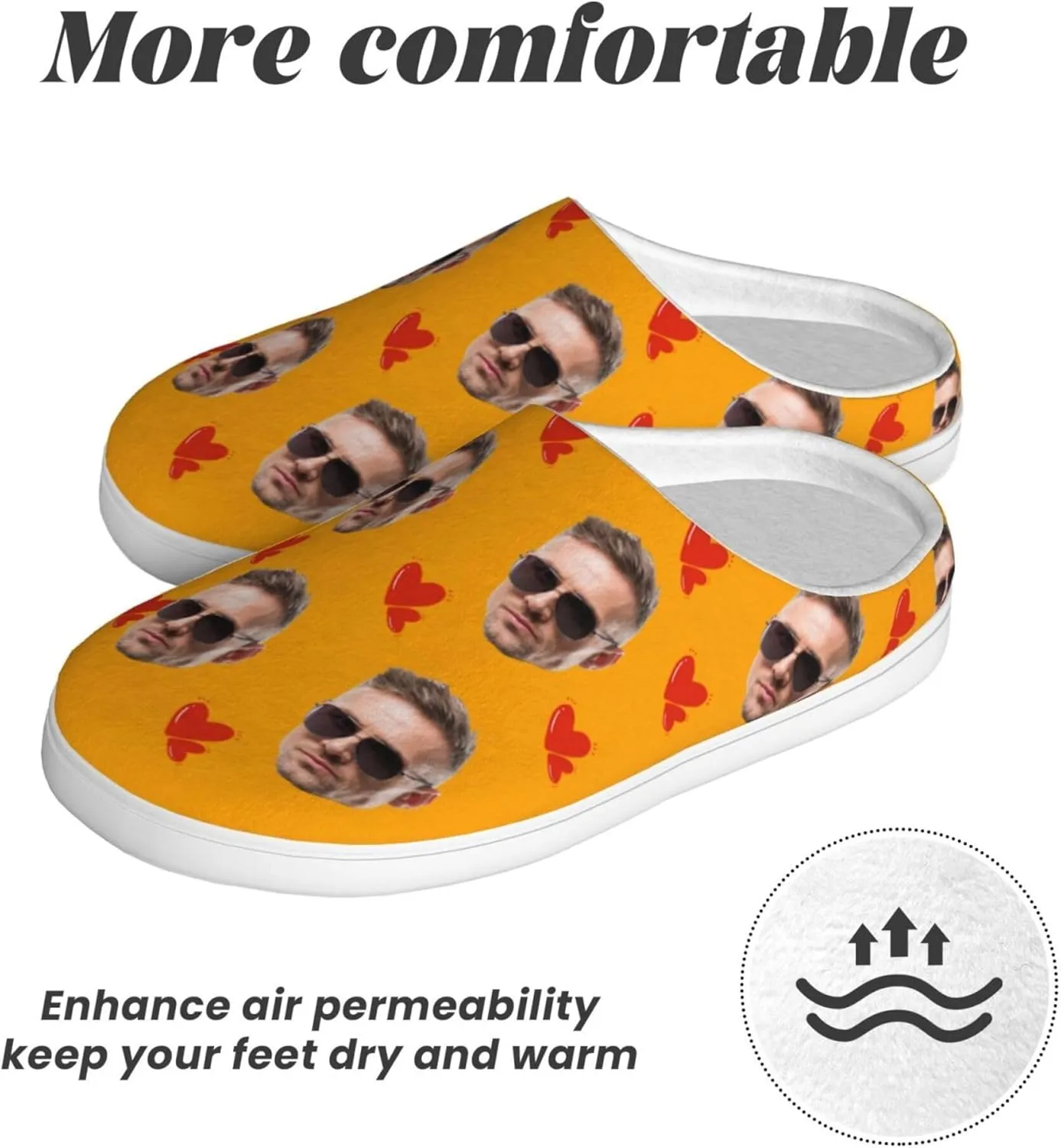 Custom Cotton Slippers Personalized Winter House Slippers With Face Photos And Name Customized Cotton Slippers for Men/Women