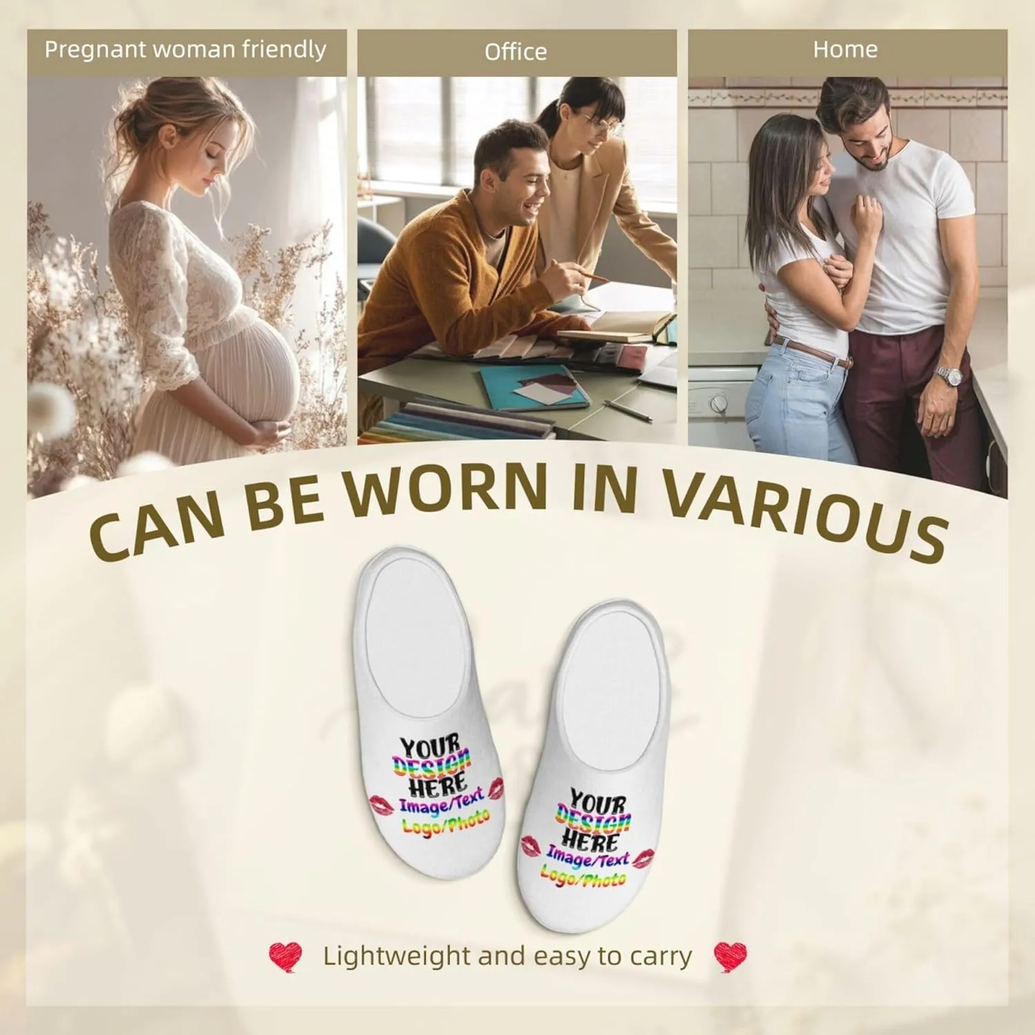 Custom Cotton Slippers Personalized Winter House Slippers With Face Photos And Name Customized Cotton Slippers for Men/Women