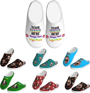 Custom Cotton Slippers Personalized Winter House Slippers With Face Photos And Name Customized Cotton Slippers for Men/Women