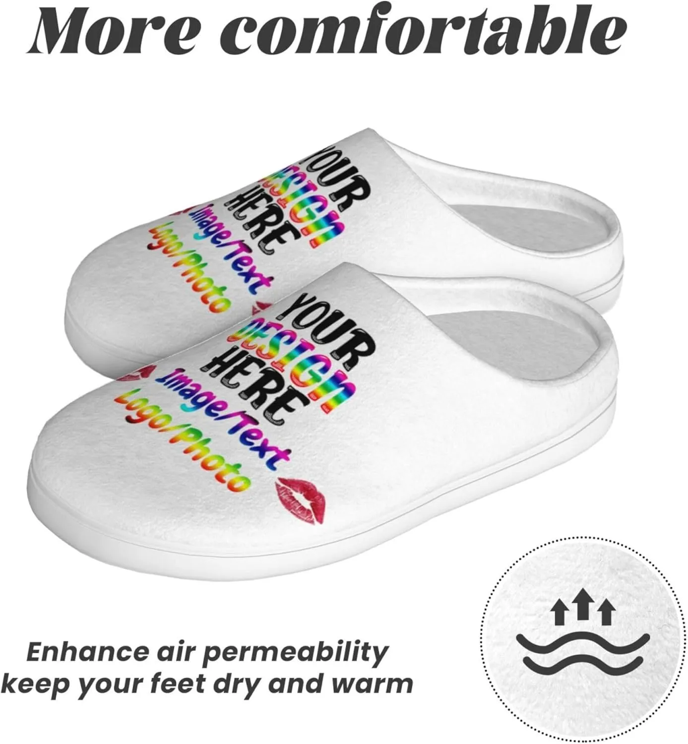 Custom Cotton Slippers Personalized Winter House Slippers With Face Photos And Name Customized Cotton Slippers for Men/Women
