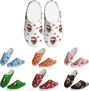Custom Cotton Slippers Personalized Winter House Slippers With Face Photos And Name Customized Cotton Slippers for Men/Women