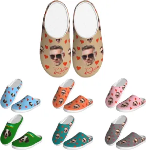 Custom Cotton Slippers Personalized Winter House Slippers With Face Photos And Name Customized Cotton Slippers for Men/Women