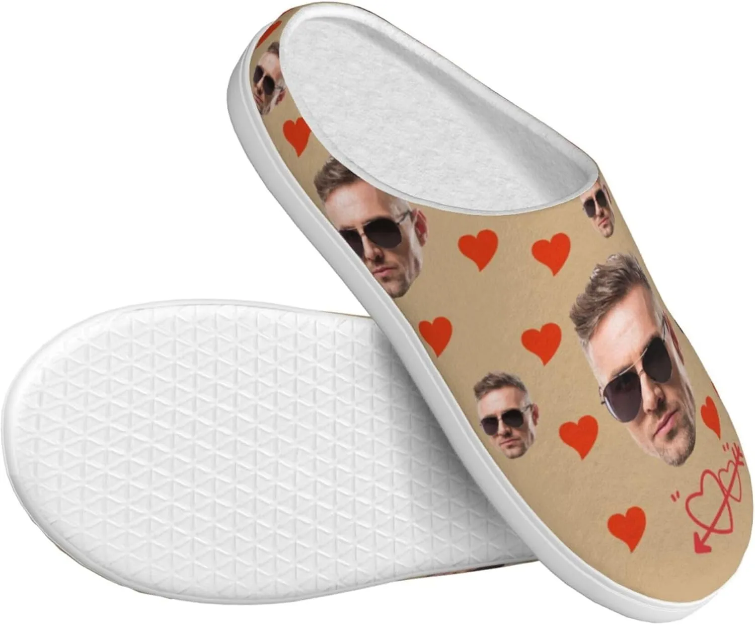 Custom Cotton Slippers Personalized Winter House Slippers With Face Photos And Name Customized Cotton Slippers for Men/Women