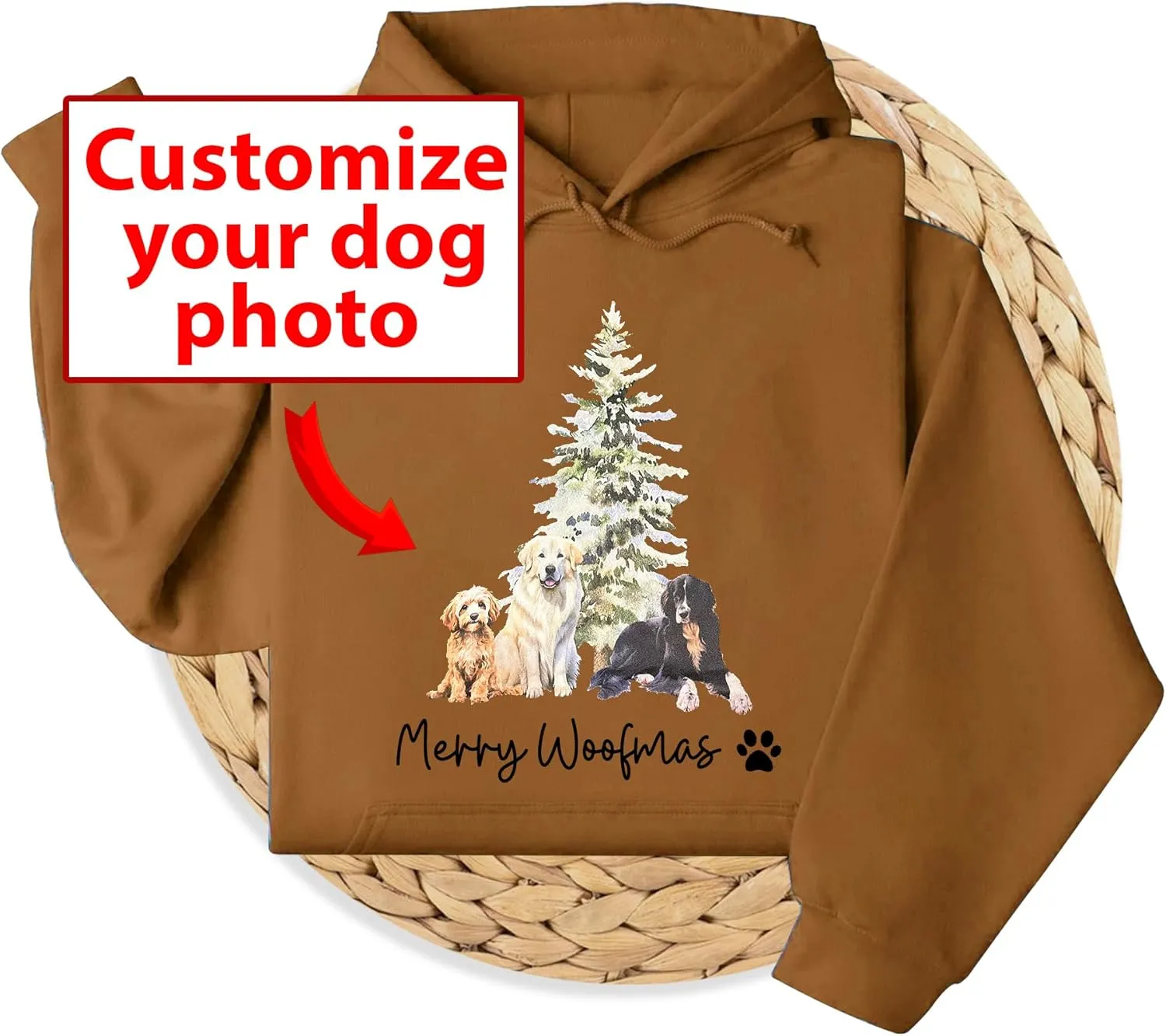 Custom Dog or Cat Christmas Sweatshirt - Create Your Own Ugly Christmas Sweater with Pet Photo - Personalized Holiday Apparel - Custom Photo Sweatshirt for Dogs, Cats, and Pet Lovers color 3