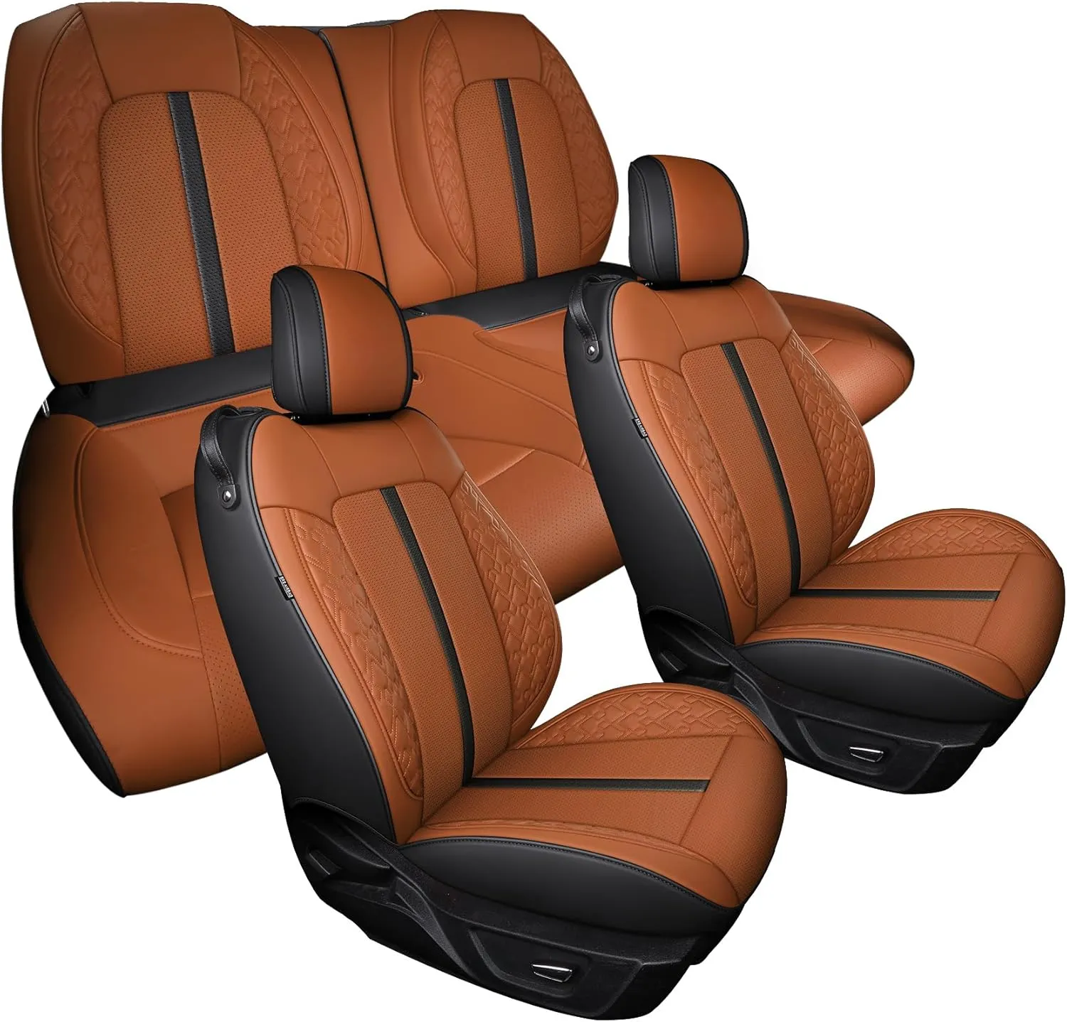 Custom Fit Car Seat Covers for Ford Mustang Fastback/Mach 1/ Coupe (Not for Recaro) 2015 2016 2017 2018 2019 2020 2021 2022 2023, Waterproof Faux Leather Seat Covers BlackBrown