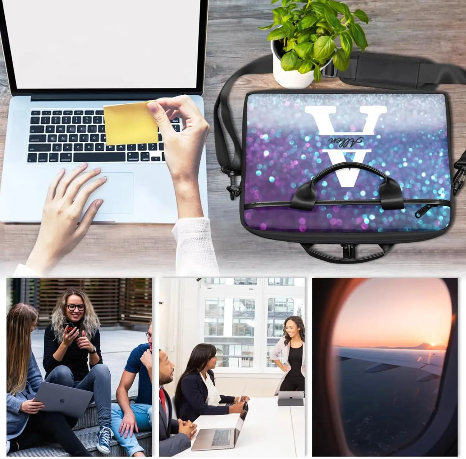 Custom Laptop Bag, Personalized Shoulder Bag for Laptop, Portable Computer Bag ，Gifts for Business Office
