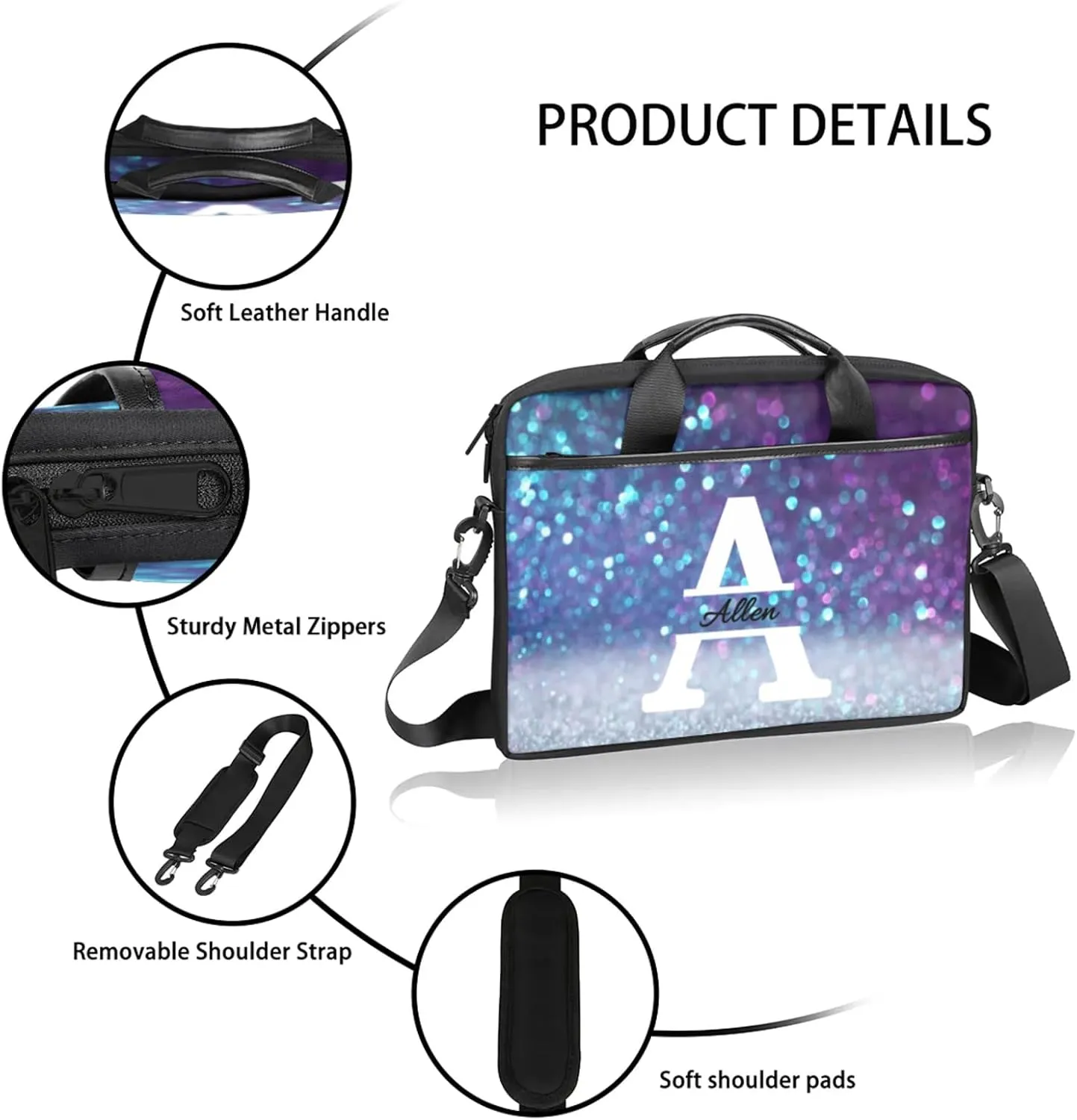 Custom Laptop Bag, Personalized Shoulder Bag for Laptop, Portable Computer Bag ，Gifts for Business Office