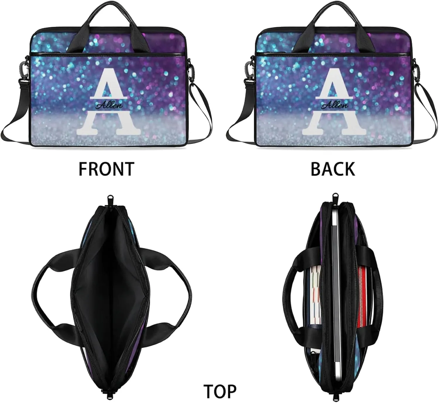 Custom Laptop Bag, Personalized Shoulder Bag for Laptop, Portable Computer Bag ，Gifts for Business Office