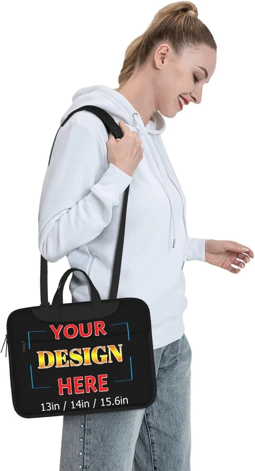 Custom Laptop Bag with Logo Personalized Messenger Shoulder Bag for Laptop Tablet Laptop Sleeve Briefcase with Handle