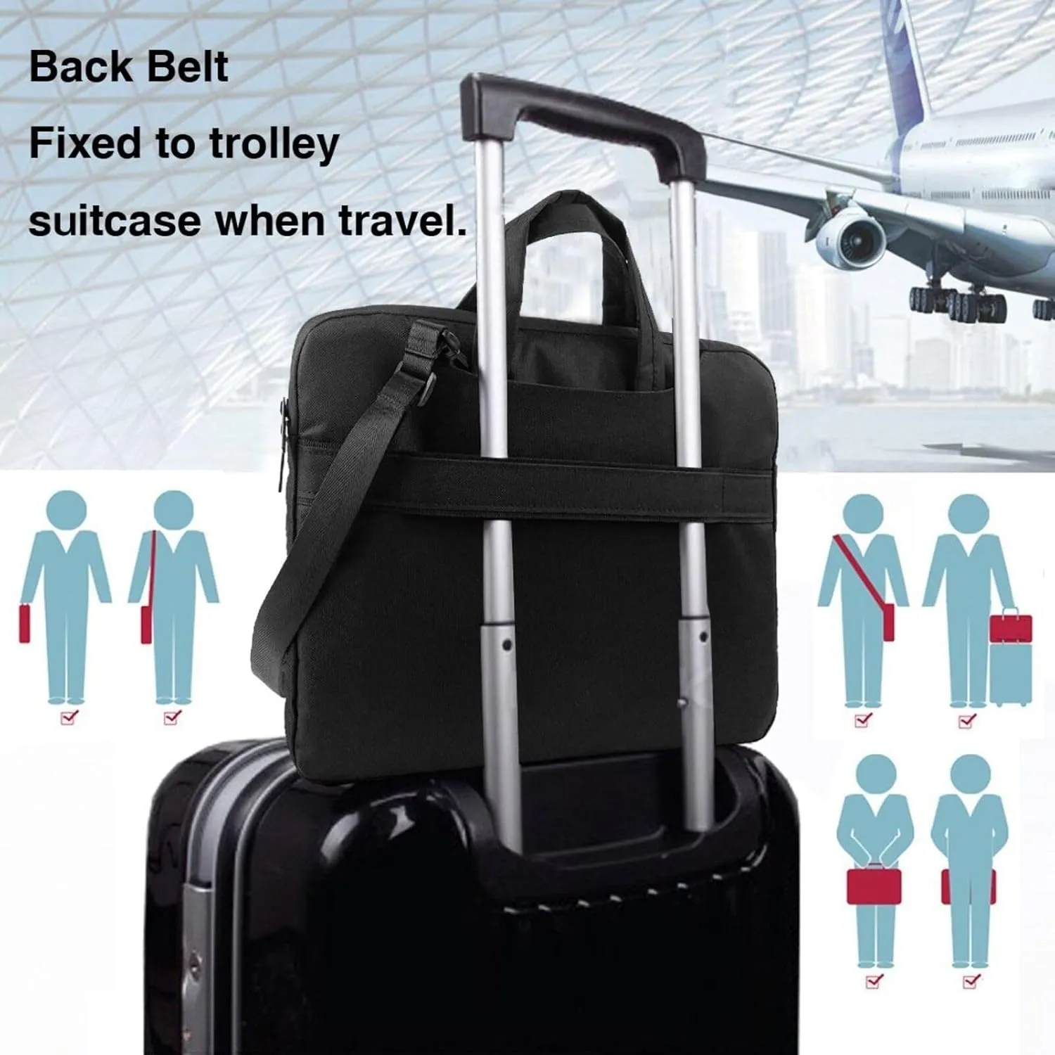 Custom Laptop Bag with Logo Personalized Messenger Shoulder Bag for Laptop Tablet Laptop Sleeve Briefcase with Handle