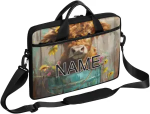 Custom Laptop Bag with Name Personalized 15 Inch Shoulder Computer Bag