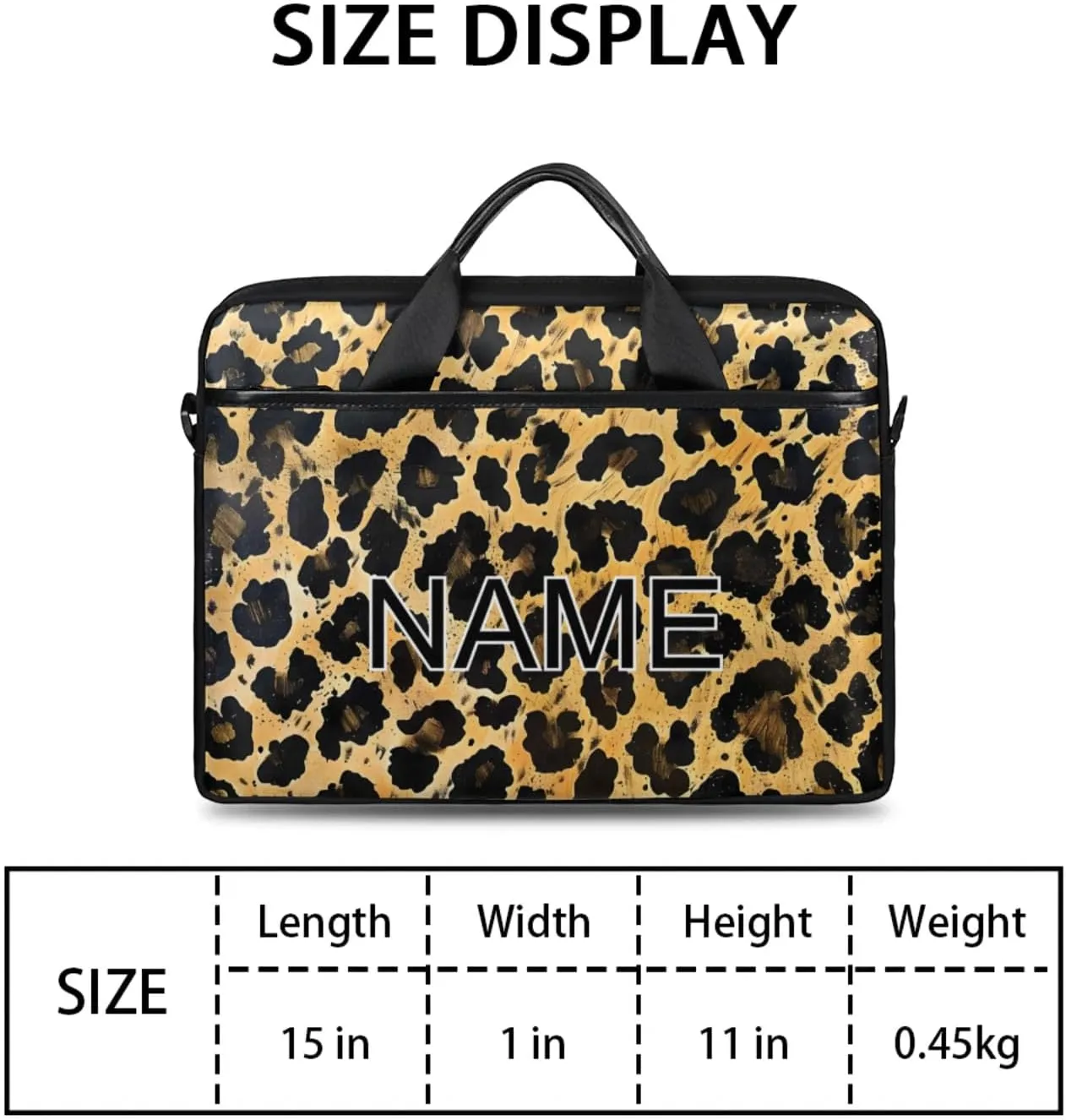 Custom Laptop Bag with Name Personalized 15 Inch Shoulder Computer Bag